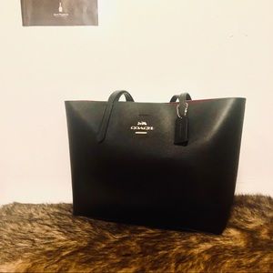 Rare! Coach black and red leather tote classic